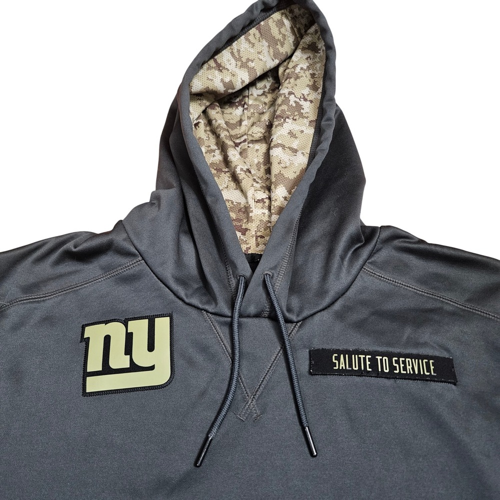 Nike New York Giants Salute to Service Hoodie Mens Grey Camo NFL Pullover L